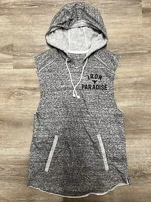 Buy Under Armour Mens Small Grey Iron Paradise Project Rock Sleeveless Hoodie • 25£