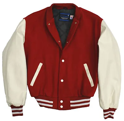 Buy Baseball Jacket Original USA Cooper US Made Sport Bomber Sport Style Wool Red • 53.19£