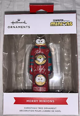Buy New Hallmark  Merry Minions  Illumination Ugly Sweater Christmas Ornament 2022 • 16.63£