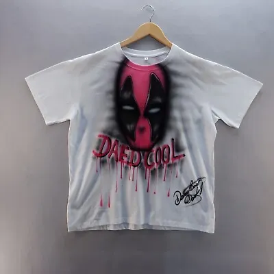 Buy Deadpool T Shirt Large White Hellboy Graphic Prints Short Sleeve Crew Neck • 8.09£