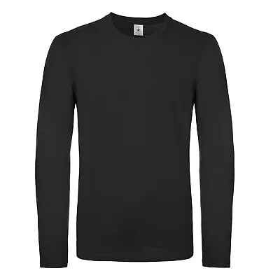 Buy Long Sleeve Mens T-Shirt Crew Neck Top Soft Cotton Ringspun Tee Shirt B&C 150 • 10.53£