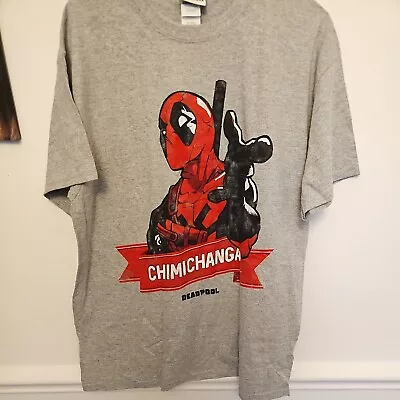 Buy Official Marvel Deadpool 'chimichanga' T-shirt - Grey  • 10£
