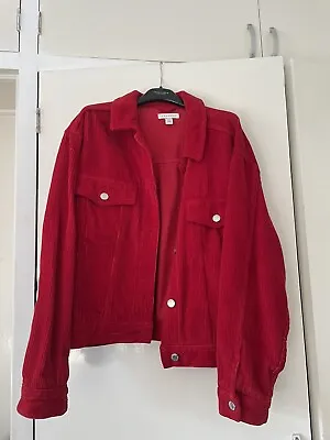 Buy Topshop Red Corduroy Jacket Size 10 - Denim Jacket Style - Petite - Great • 15£