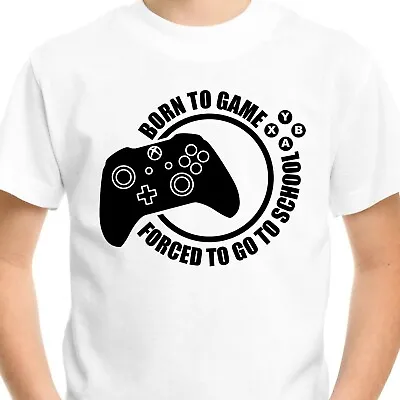 Buy GAME T-SHIRT BORN TO GAME Funny Adult Men Kids Boys Tee Top Gamer Gaming T Shirt • 9.99£