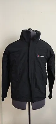 Buy Berghaus Aquafoil Mens Lighweight Thin Rain Jacket Full Zip Black Size S • 9.99£