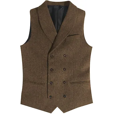 Buy 2023 New Men's Suit Vest Brown Steam Punk Clothing Vest • 103.08£