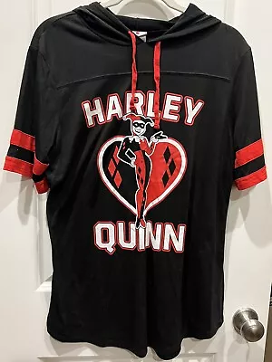 Buy Harley Quinn Light Weight Short Sleeve Hoodie Shirt Black Red Size XXL • 15.19£