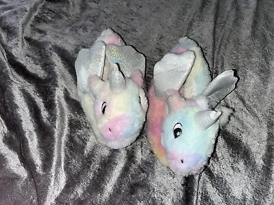 Buy **Fluffy Unicorn Slippers - UK Junior Size 1** • 4£