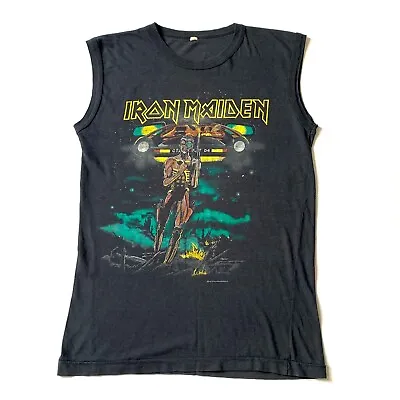Buy Iron Maiden Vintage 80s T Shirt Somewhere In Time 1986/87 Tour Sleeveless Rare • 100£