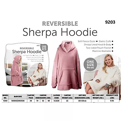Buy Oversized Sweatshirts Sherpa Hoodie With Pockets Long Sleeve Pull Over • 21.99£
