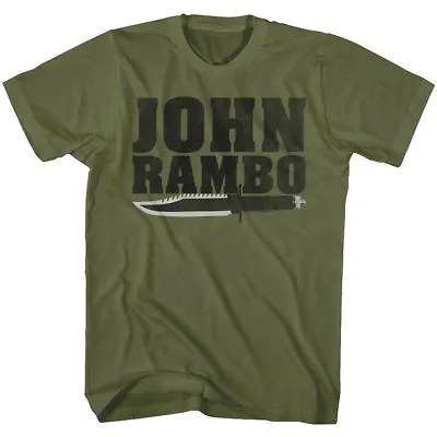 Buy John Rambo Knife Movie Poster Men's T Shirt Army Military Blade Machete Stallone • 23.65£