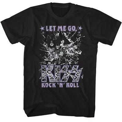 Buy Kiss Shattered Glass Let Me Go Rock N Roll Men's T Shirt Metal Music Band Merch • 39.89£