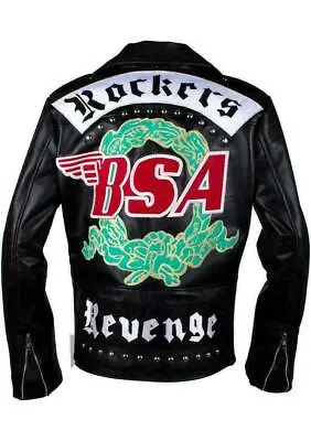 Buy Mens Bsa George Michael Faith Rockers Revenge Black Real Leather Jacket New • 55£