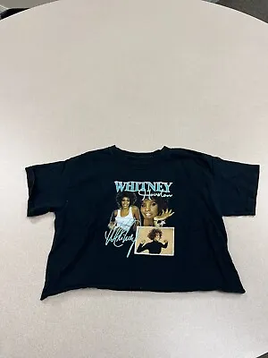 Buy Whitney Houston Cropped Top T-shirt Womans Black Graphic Tee Size Small 210 • 9.50£