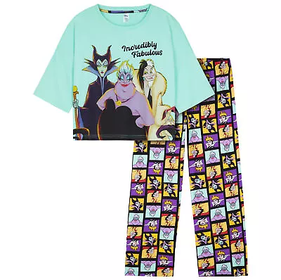 Buy Disney Womens Villains Pyjama Set 3/4 Sleeves T-Shirt And Bottoms Nightwear • 20.49£