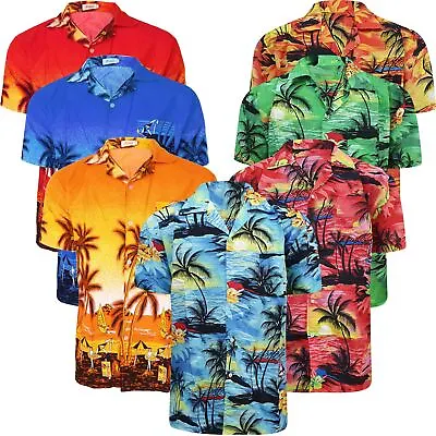 Buy Mens Hawaiian Shirt Floral Palm Tree Sunset Surf Beach Party Holiday Stag Dance • 7.99£
