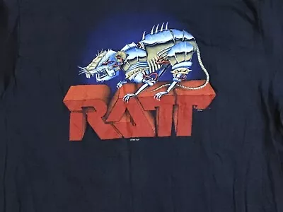 Buy Vintage RATT Out Of The Cellar World Infestation 1984 T Shirt Black XL • 189.01£