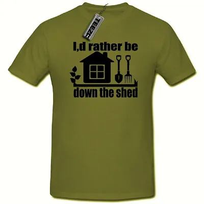 Buy I'd Rather Be Down The Shed T Shirt, Gardening T Shirt,  Man Cave T Shirt • 9.50£