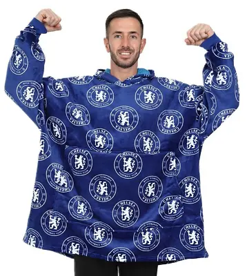 Buy Chelsea Football Club Men's Fully Lined Luxury Fleece Oversized Hoodie Blue W23 • 29.99£