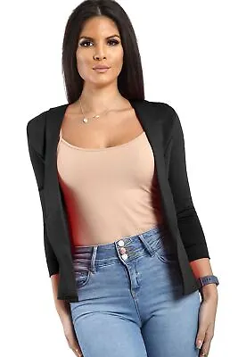 Buy Womens Ladies 3/4 Sleeve Open Front Collar Casual Formal Slim Coat Blazer Jacket • 6.49£