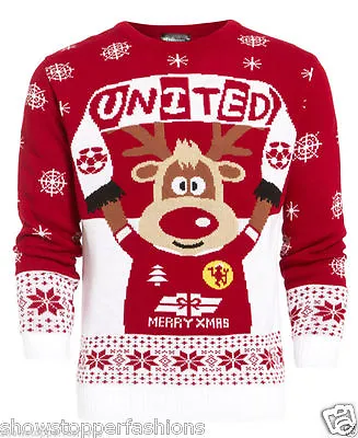 Buy Mens Christmas Jumper Xmas Knitted Rudedolf United Novelty Sweater New S M L XL • 17.95£