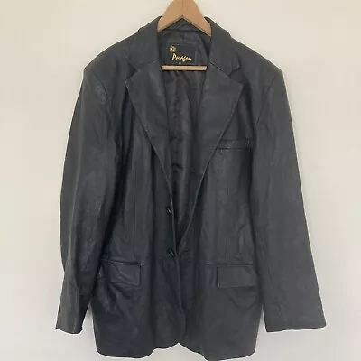 Buy Paragon Black Leather Jacket Vintage Men's Size Medium Front Pockets • 19.99£
