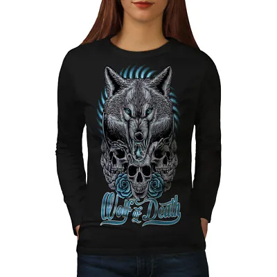 Buy Wellcoda Wolf Of Death Art Animal Womens Long Sleeve T-shirt,  Casual Design • 18.99£