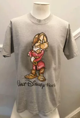 Buy T-shirt Disney World Grumpy Men's Grey Size M Vintage Snow White  • 15£
