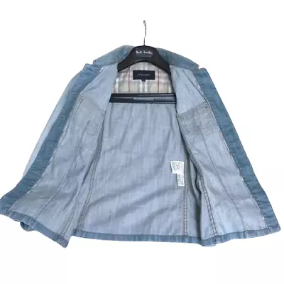Buy BURBERRY Nova Check Denim Jacket Indigo Large Size • 117.51£