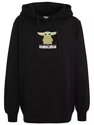 Buy Star Wars The Mandalorian Baby Yoda Black Womens Hooded Sweatshirt By Recovered • 27.99£