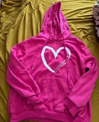 Buy Pink Love Heart Hoodie Size 18 • 5£
