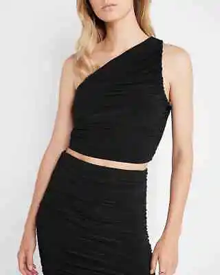 Buy Express Jersey Ruched One Shoulder Cropped Top And Midi Skirt Size Small NWT • 43.43£