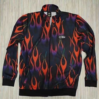Buy Just Hype Back To The Future Black Orange Flame Print Zip Sweatshirt Size XXL • 34.99£
