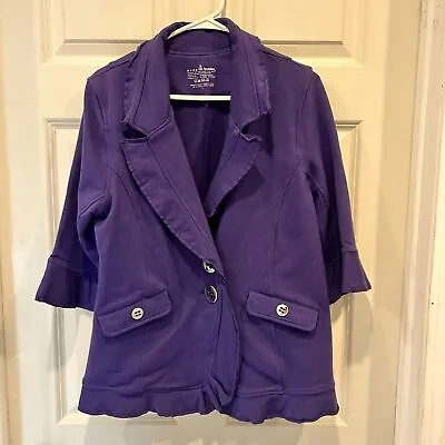 Buy Neon Buddha Purple Cotton Jacket Sweater Blazer Size Large • 23.29£