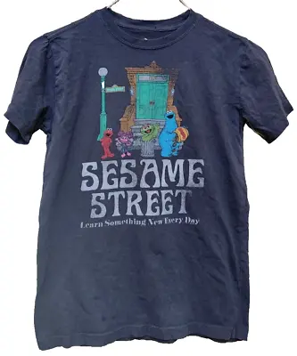 Buy Sesame Street Black T-Shirt Size XS Retro Ernie Cookie Monster Oscar 2 Sides • 36.93£