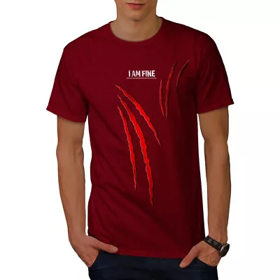 Buy Wellcoda Blood I Am Fine Mens T-shirt, Scary Graphic Design Printed Tee • 15.99£