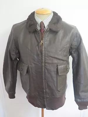 Buy Star Sportswear 1975 USN Leather G-1 Flight Bomber Pilot Jacket L 42  Euro 52 • 94.99£