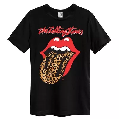 Buy Amplified Clothing Rolling Stones Leopard Print Tongue T Shirt Large All Sizes • 12.99£