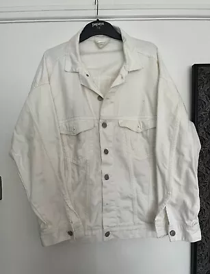 Buy H&m Oversized White Denim Jacket Size Small • 5£