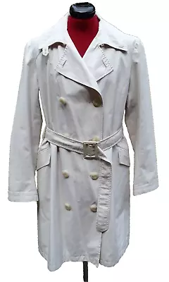 Buy HOUSE OF FRASER Cream Belted Lined Lightweight Jacket Rain Coat - Size 16 • 7£