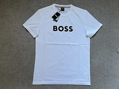 Buy Hugo Boss UV Protection Logo Crew Neck T-Shirt, White - Size XS - New BNWT • 25£