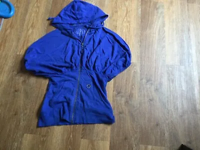 Buy Primark Denim Co Bright Blue Hooded Top With Balloon Short  Sleeves Size 10 • 2£