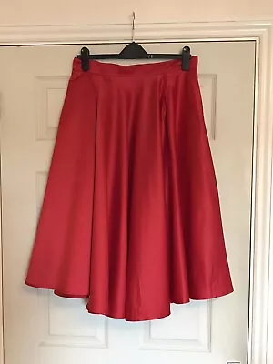 Buy Banned Apparel Vintage Inspired Red Rockabilly Full Circle Skirt Sz L  Sz 12 B3 • 16£