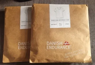 Buy Danish Endurance Womens Tshirt Crew Neck Large Navy Blue X2 RRP 22.99 Each Brand • 12£