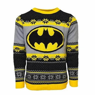 Buy OFFICIAL DC Comics The BATMAN Dark Knight Knitted Pullover Jumper Christmas New • 29.95£