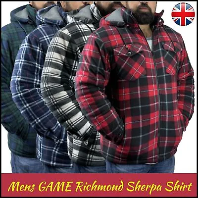 Buy Mens Game Richmond Sherpa Fur Lined Lumberjack Shirt - Fleece Hooded Work Jacket • 29.99£