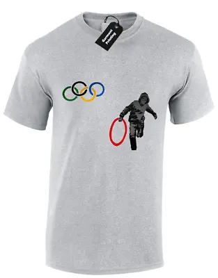 Buy Olympic Rings Banksy Mens T-shirt Graffiti Urban Art Fashion Funny Top  (colour) • 7.99£