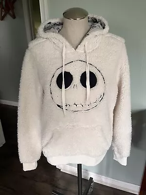 Buy The Nightmare Before Christmas Hot Topic White Fuzzy Sherpa Hoodie Size Small • 28.35£
