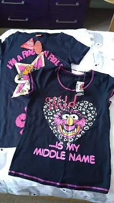 Buy 2 X Animal Muppets Women's Bed Tops T-shirts Size 12 / 14 BNWT • 19.99£
