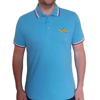 Buy The Beatles Polo Shirt Yellow Submarine Band Logo New Official Mens Light Blue • 18.95£